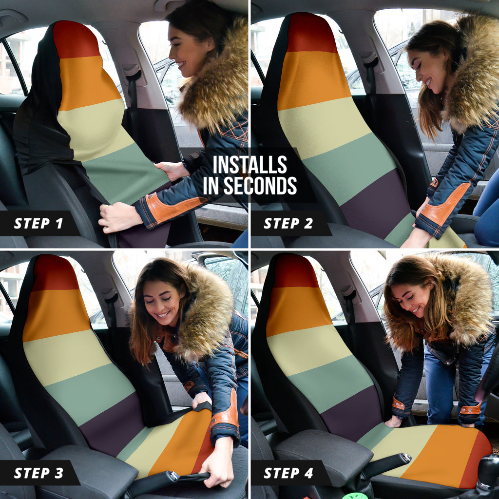 Retro Orange Car Seat Covers 210202