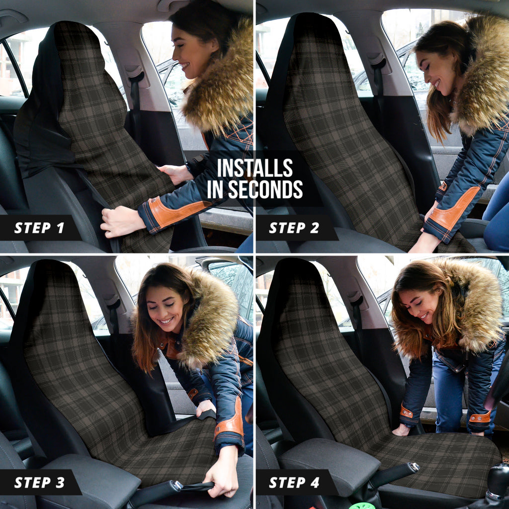 Black Plaid Pattern Car Seat Covers 212401