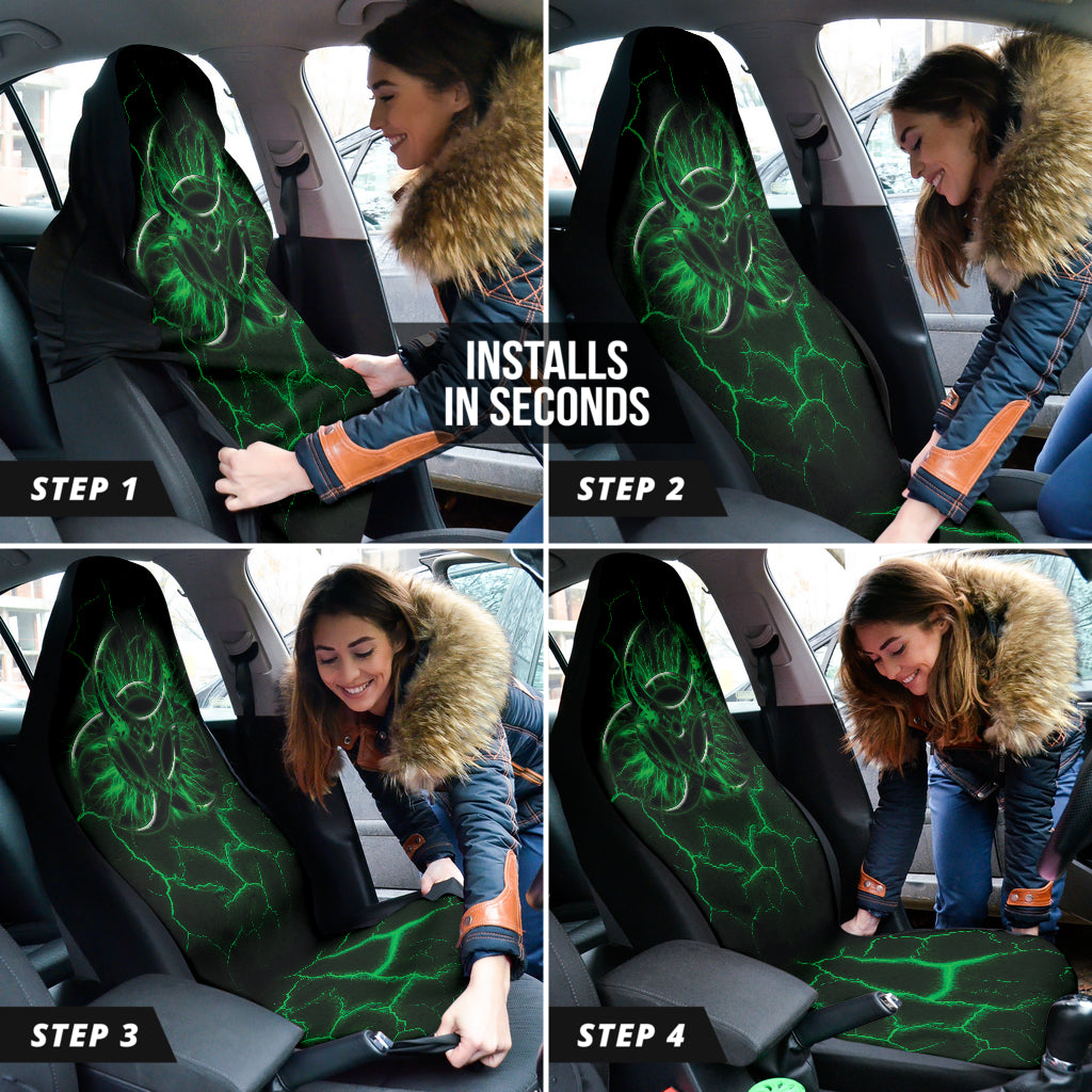 Biohazard Green Neon Crack Car Seat Covers 212101