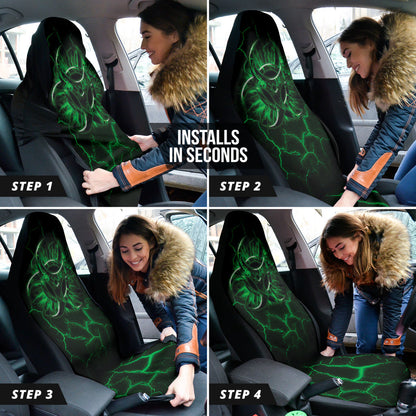 Biohazard Green Neon Crack Car Seat Covers 212101