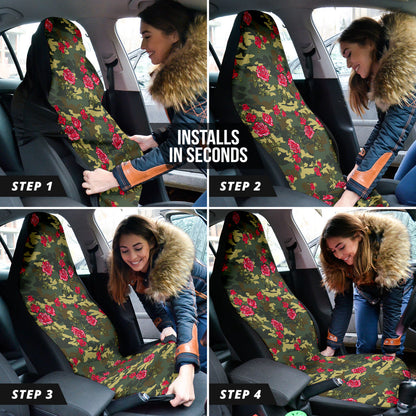 Red Rose Camo Car Auto Seat Covers 212201
