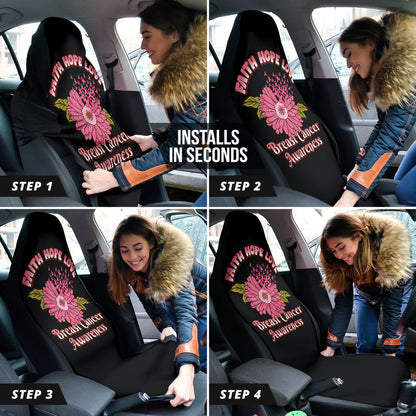 Breast Cancer Faith Hope Love Car Seat Covers 210202