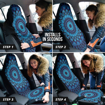 Blue Mandala Circle Car Seat Covers 212401