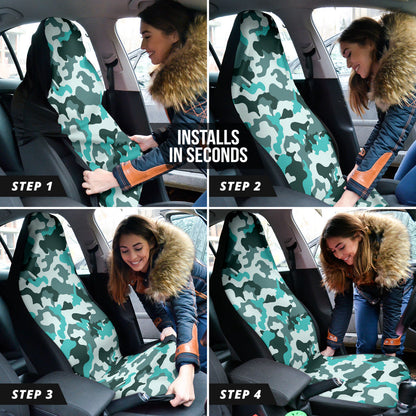 Turquoise Camouflage Car Seat Covers 211601