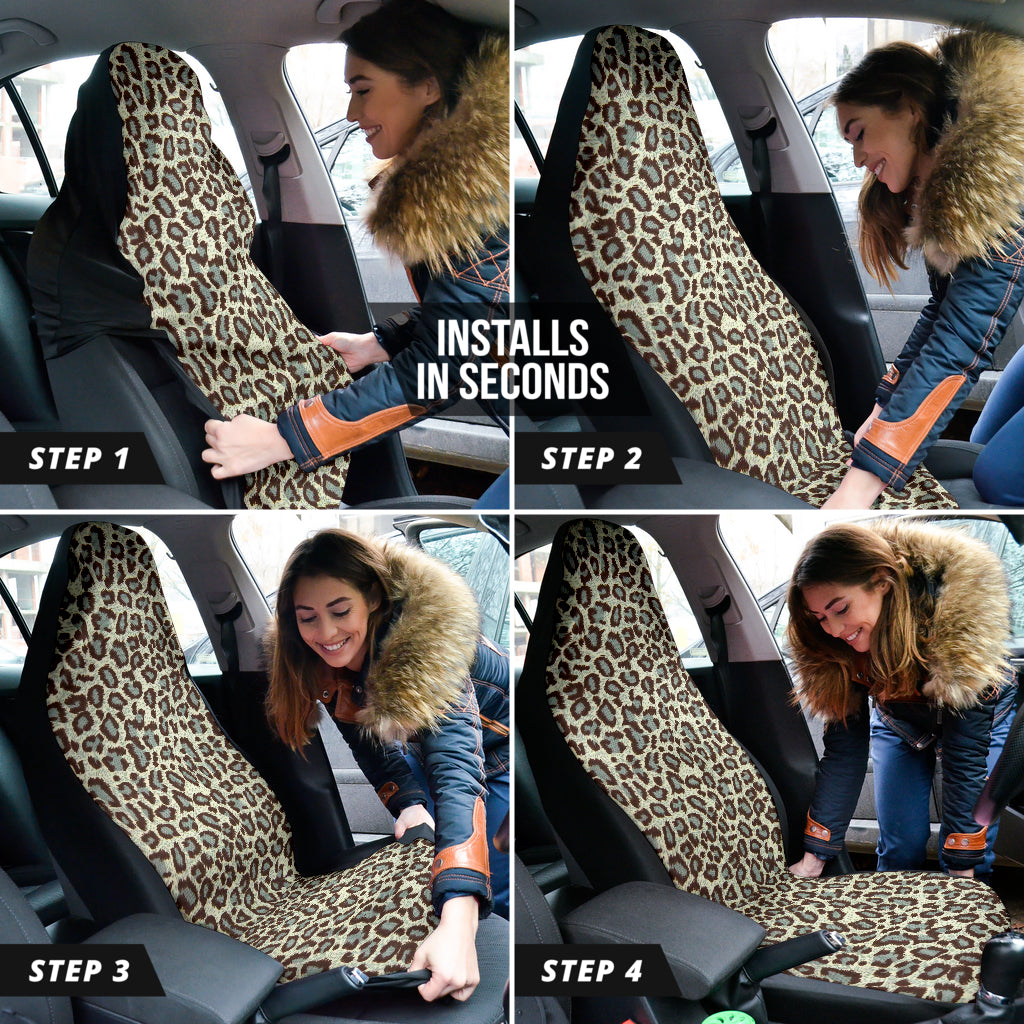 Leopard Gray Skin Car Seat Covers 211701