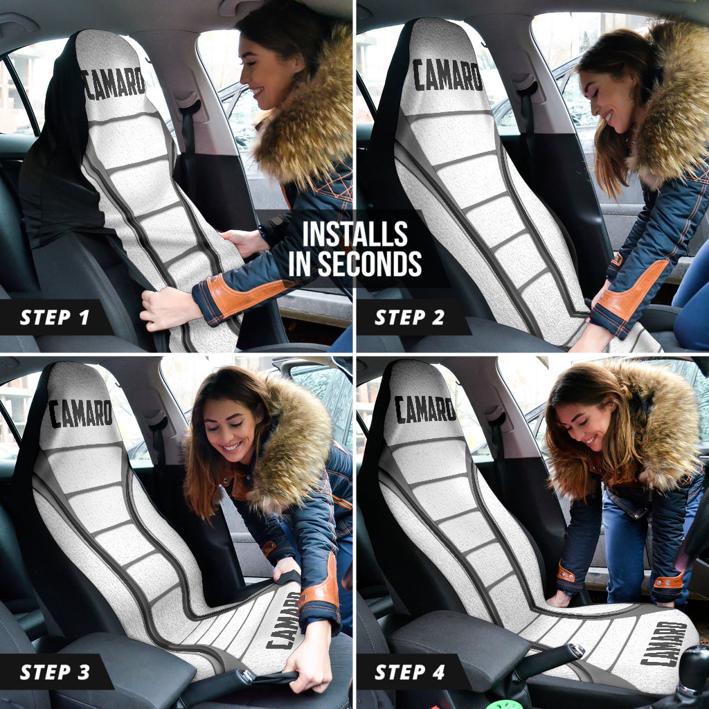 Camaro White Car Seat Covers 211401