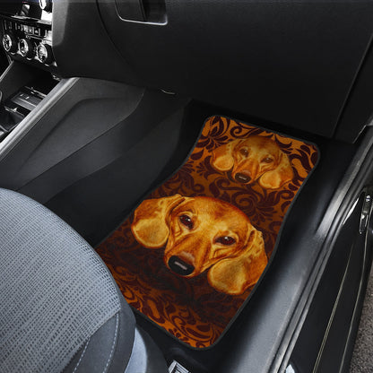 Dachshund Portrait Highlighted by Warm Baroque Textures Car Floor Mats 211402