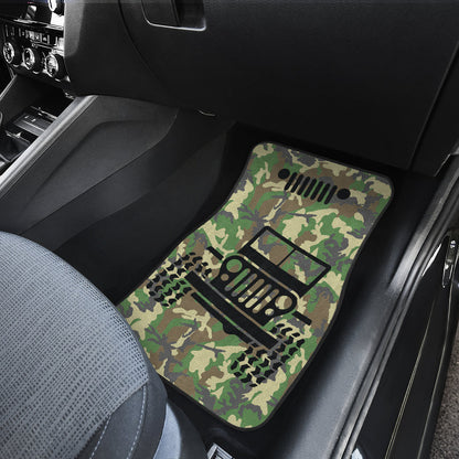 Jeep Grill Woodland Camo Car Floor Mats 211401