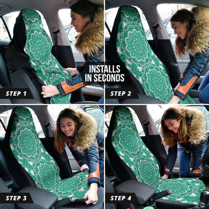 Green Mandala Circle Car Seat Covers 212401