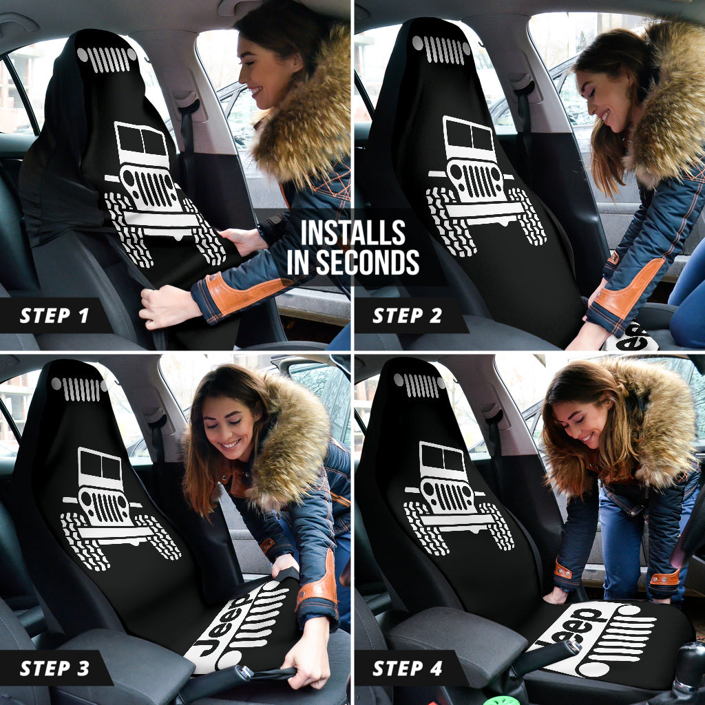 Jeep Offroad Wobble Car Seat Cover White Black Version 1 211302