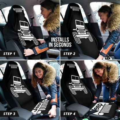 Jeep Offroad Wobble Car Seat Cover White Black Version 1 211302