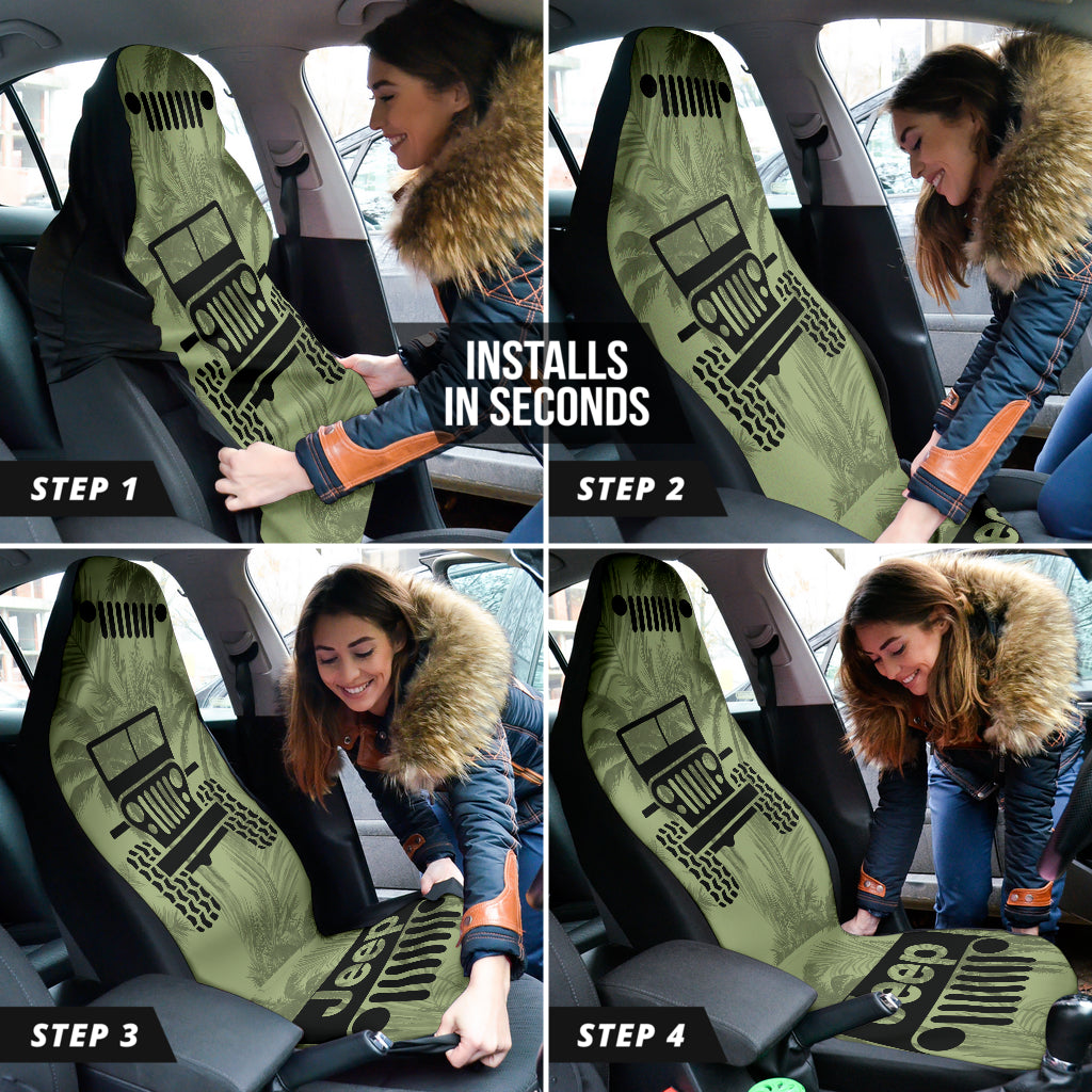 Jeep Offroad Drabolive Black Beach Palms Car Seat Covers Style 2 211201