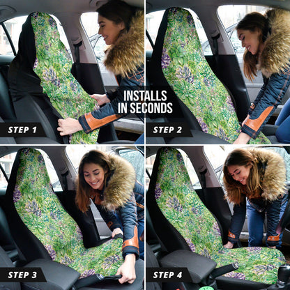Succulent Natural Watercolor Car Seat Covers 212301