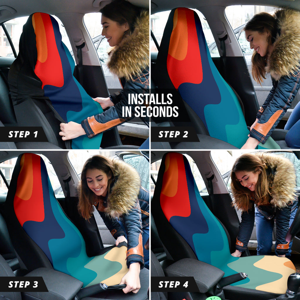 Retro Curve Colorful Car Seat Covers Style 1 210202