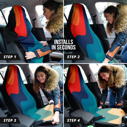 Retro Curve Colorful Car Seat Covers Style 1 210202