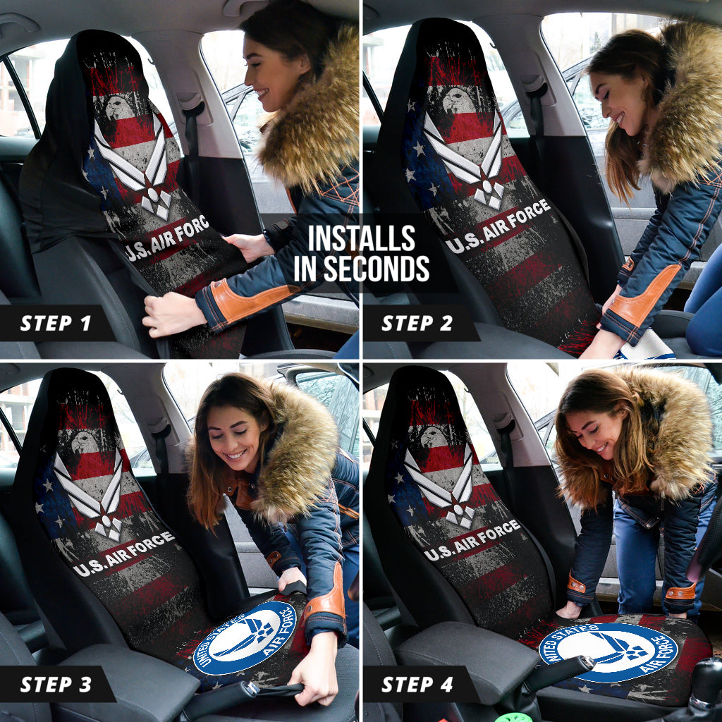 US Air Force Eagles American Flag Car Seat Covers 210402