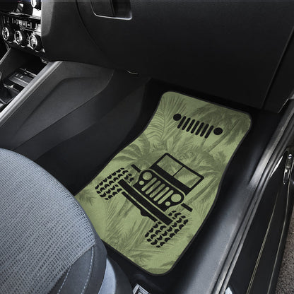 Jeep Offroad Drabolive Black Beach Palms Car Floor Mats Style 1 211701