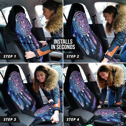 Print Dreamcatcher Boho Galaxy Light Universal Car Seat Covers 211801