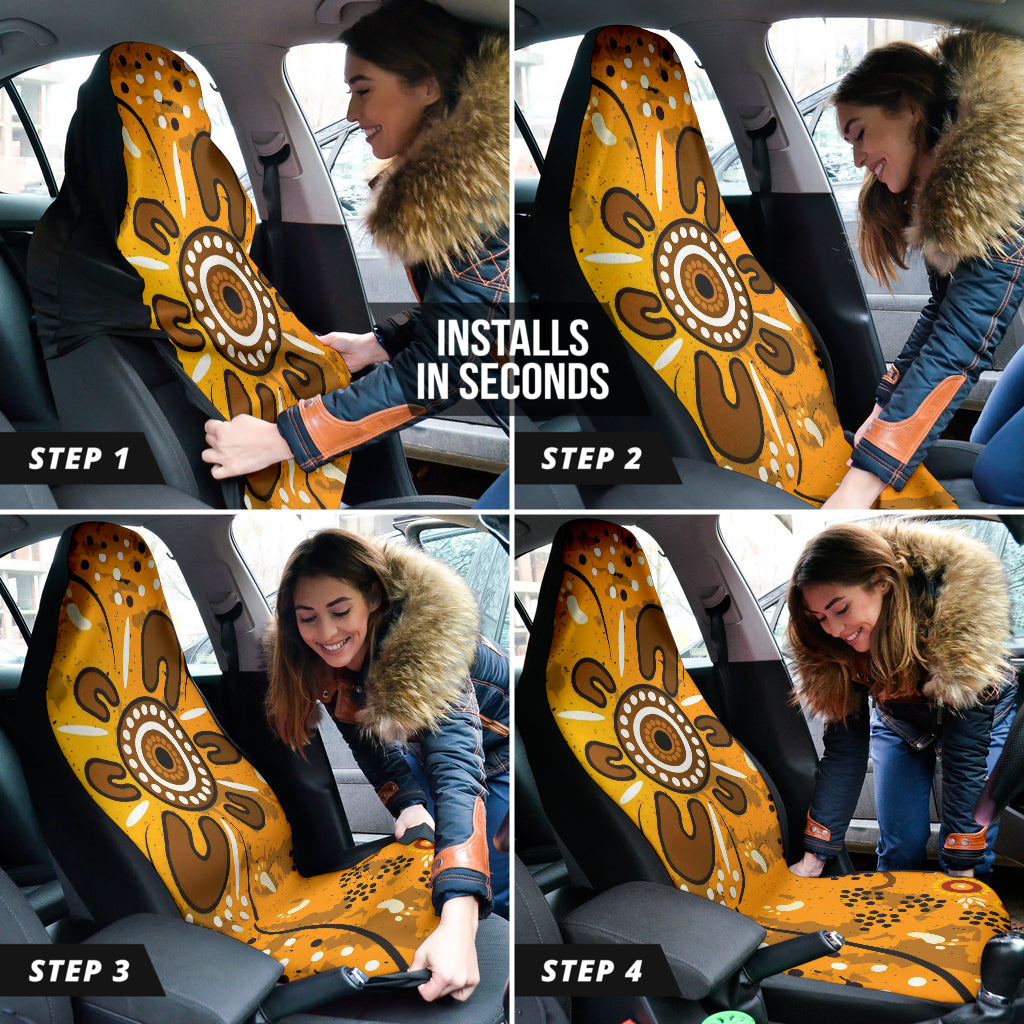 Australia Aboriginal Art In Spring Style Car Seat Covers 2 212501