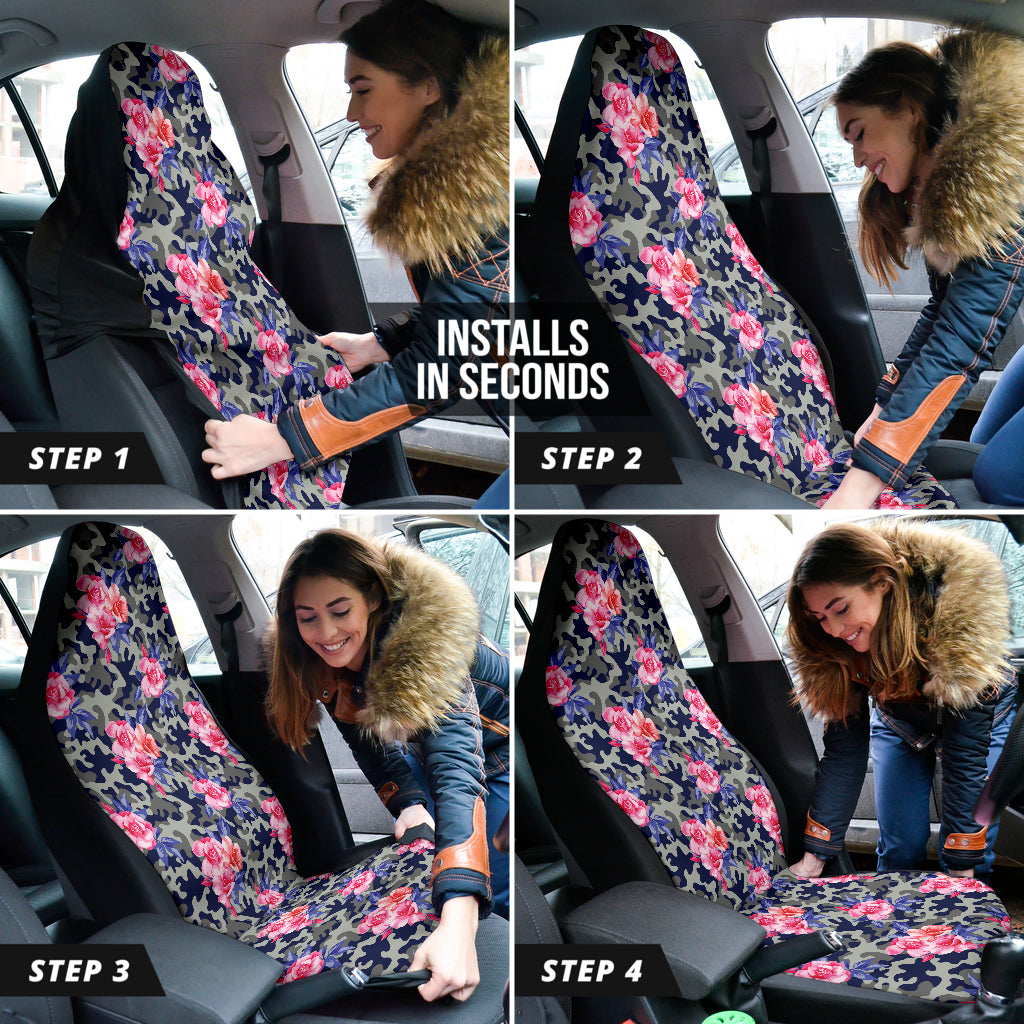 Pink Rose Camo Car Auto Seat Covers 212201