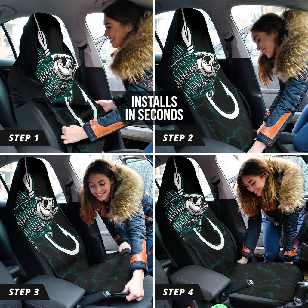 Fish Bone Fishing Hook Car Seat Covers 211401