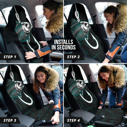 Fish Bone Fishing Hook Car Seat Covers 211401