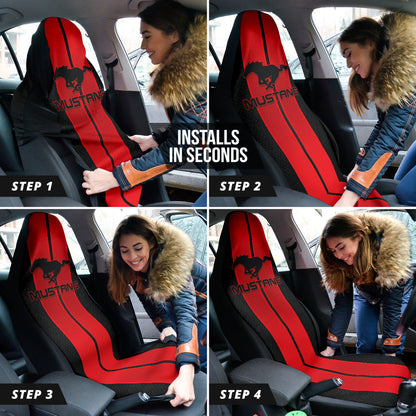 Red Ford Mustang Fastback Muscle Car Seat Covers 210101