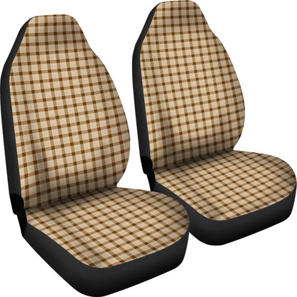 Brown Checked Buffalo Plaid Amazing Car Seat Covers 211606
