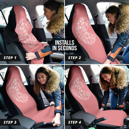 Pizza Pattern Design Pink Background Car Seat Covers 213101