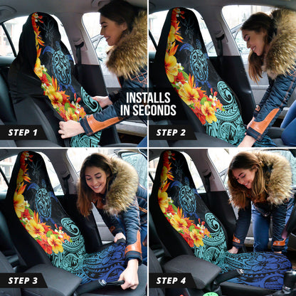 Kanaka Maoli (Hawaiian) Car Seat Covers Sea Turtle Tropical Hibiscus And Plumeria 211801
