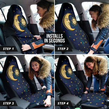 Celestial Sun And Man In Moon Car Seat Covers Style 2 210302