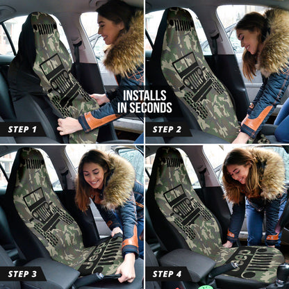 Jeep Offroad Car Seat Covers Camouflage Woodland Style 2 212801