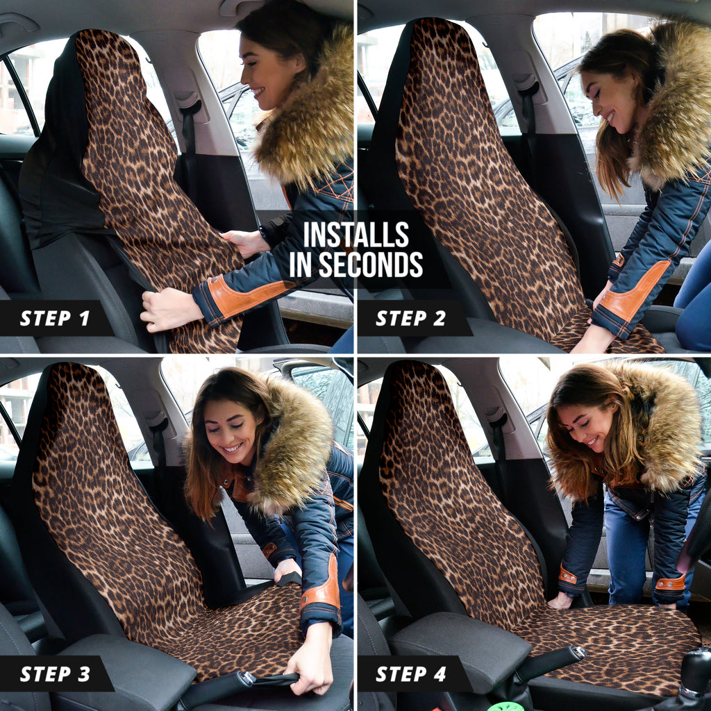 Leopard Brown Skin Car Seat Covers 211701