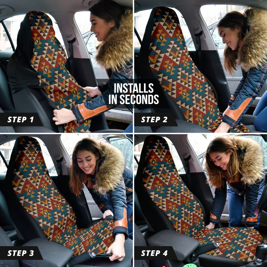 Colorful Boho Chic Bohemian Aztec Pattern Car Seat Covers 212101