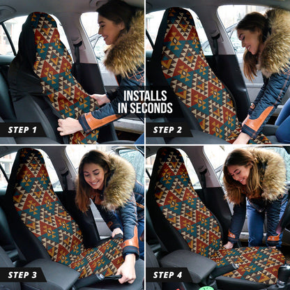 Colorful Boho Chic Bohemian Aztec Pattern Car Seat Covers 212101