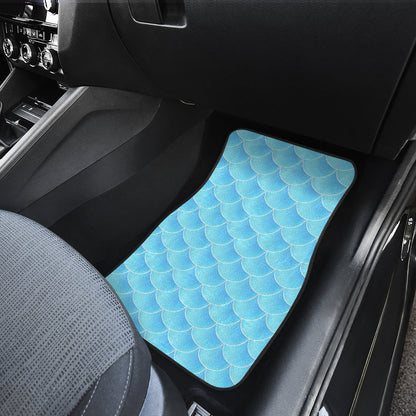 Blue Green Watercolor Mermaid Scale Car Floor Mats 211302