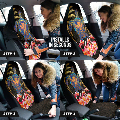 Turtle Kanaka Maoli Plumeria Flower Car Seat Covers 212101