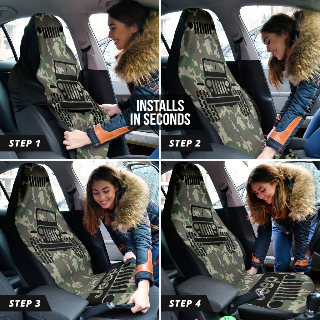 Jeep Offroad Car Seat Covers Camouflage Woodland Style 1 212801