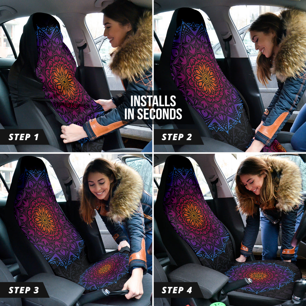 Purple Mandala Circle Car Seat Covers 212401