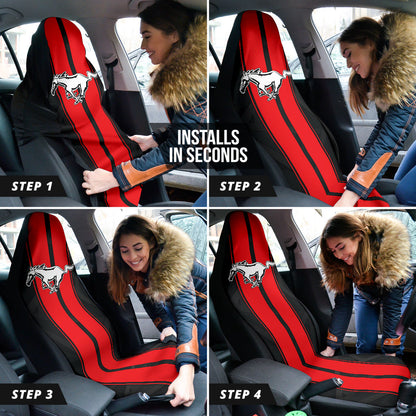 Red Ford Mustang Fastback Muscle Car Seat Covers 210302