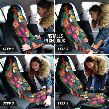 Hibicus Toucan Colorful Car Seat Covers 212401