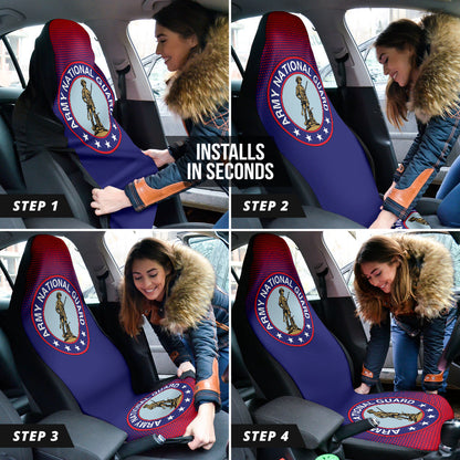 Nation Guard Car Seat Covers Halftone Background 210602