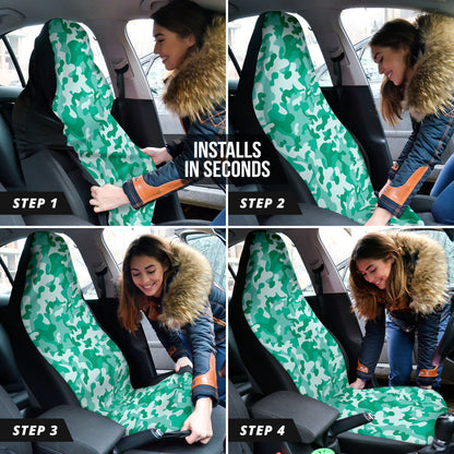 Cool Mint Green Camo Car Seat Covers 211501