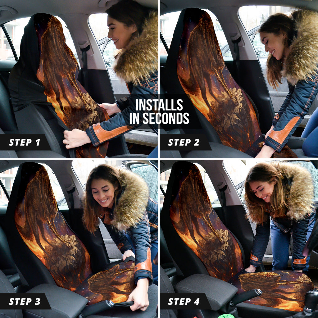 Cosmic Wolf Warrior Fantasy Art Car Seat Covers 211402