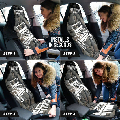 Jeep Offroad Car Seat Cover Tungsten White Stones Style 2 210102