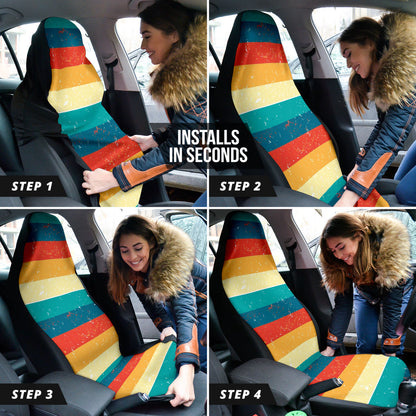 Retro Line Colorful Car Seat Covers 210202