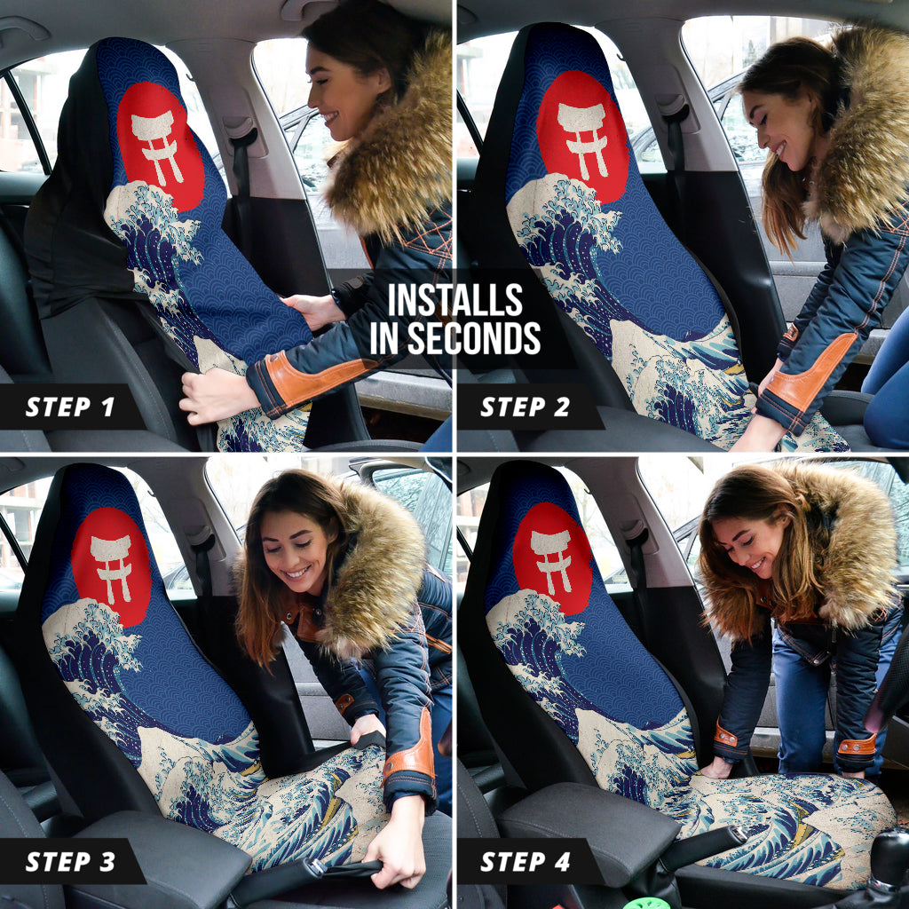 Japan Waves Art Gift Car Seat Covers 212801