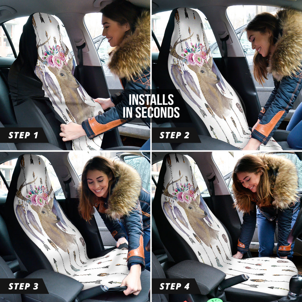 Deer Boho Arrow Feather Car Seat Covers 211601