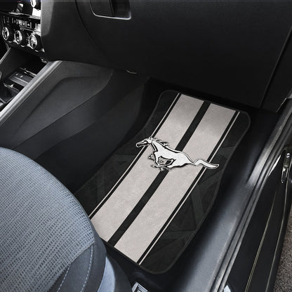 White Gray Ford Mustang Fastback Muscle Car Floor Mats 210402