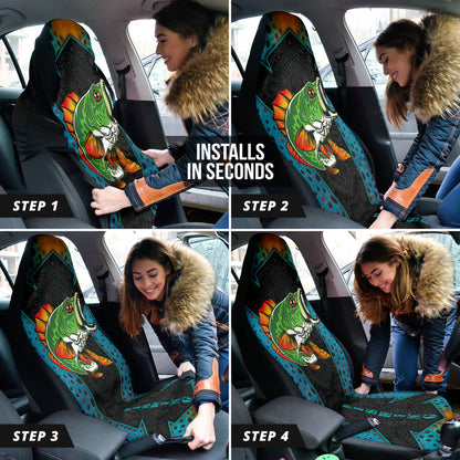 Largemouth Bass Fishing Pattern Printing Car Seat Covers 211201